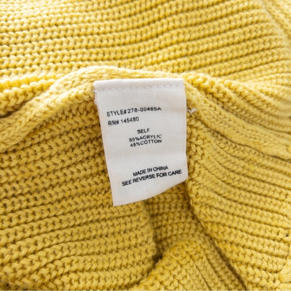 Anthropologie Moth Yellow Sleeveless Scallop Knit Top Large - Picture 10 of 10